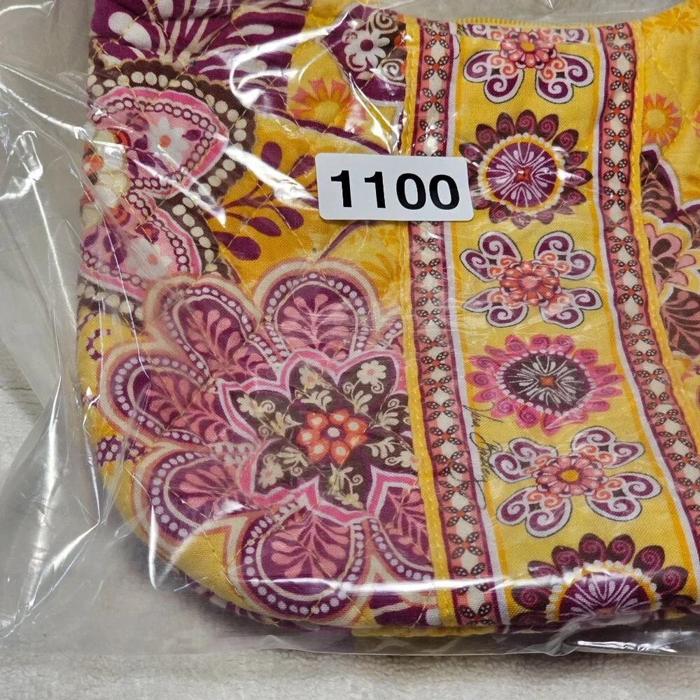 Vera Bradley Olivia Bali Gold 2009 Purse Floral Yellow Pink Retired - Picture 13 of 13